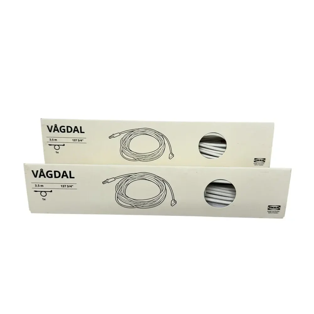 SET OF 2 - Ikea VÅGDAL VAGDAL Connection cord, white 137 3/4 